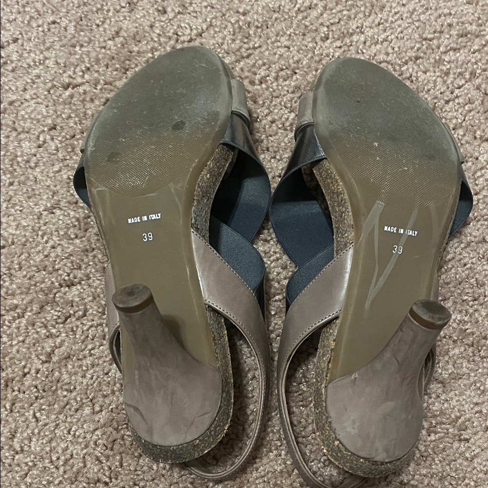 Anyi Lu Bella Heels - Latte and Pewter - Picture 4 of 5